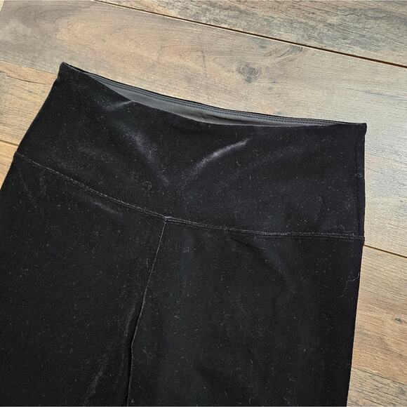 Lisse' Womens Leggings Black Velvet Pull On Skinny Leg High Rise Size Large - Picture 6 of 11